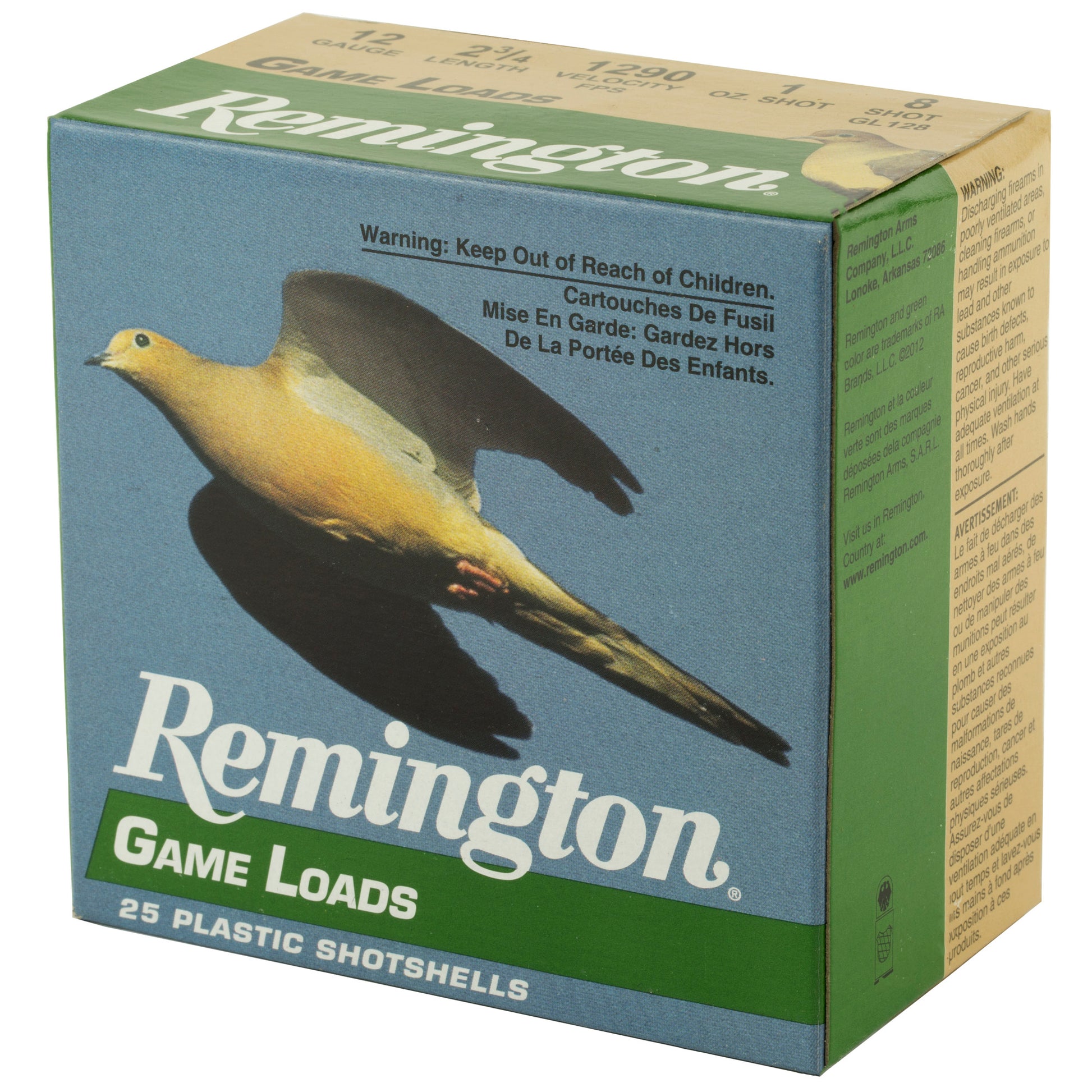 Remington Game Load 12 Gauge Shotshells * 1 oz #8, 3 1/4 Dram, 25 Rounds