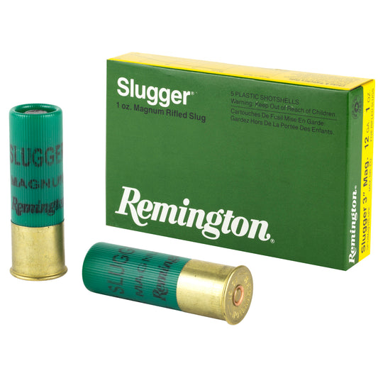Remington Slugger 12-Gauge Rifled Slug - 3 Inch Magnum, 1 oz, 5 Rounds per Box