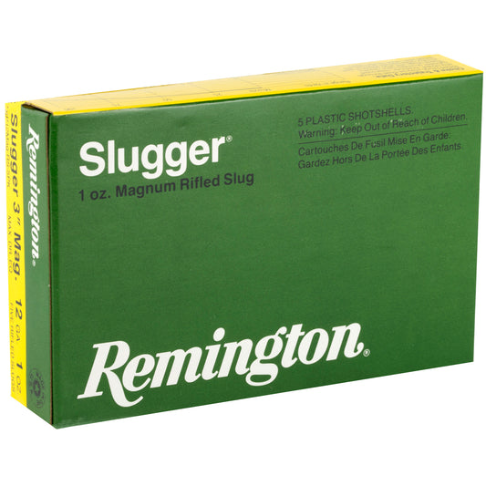 Remington Slugger 12-Gauge Rifled Slug - 3 Inch Magnum, 1 oz, 5 Rounds per Box