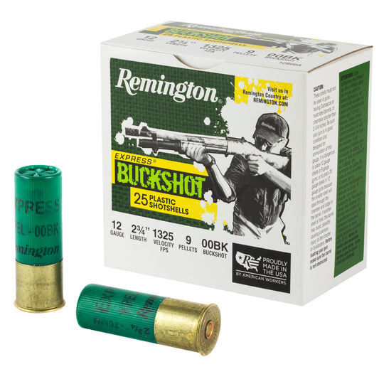 Remington Express Buckshot 12 Gauge 2.75-Inch, 00 Buckshot * 25 Rounds per Box