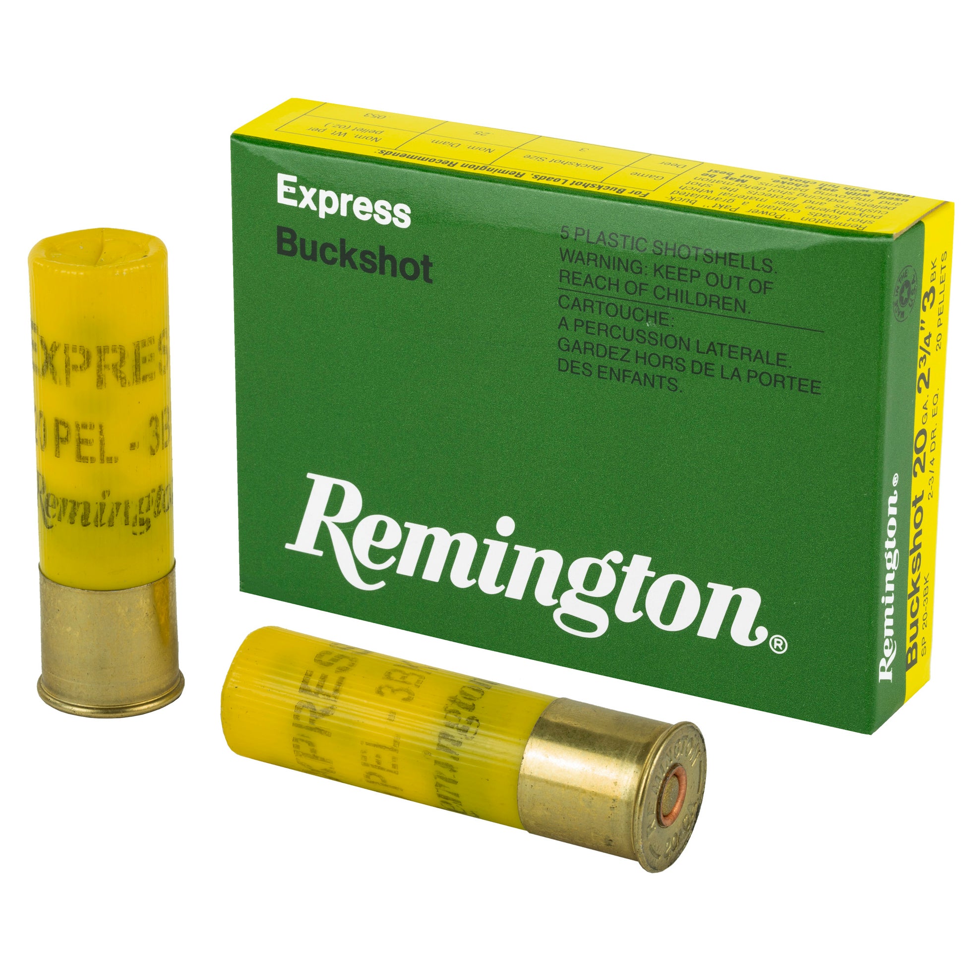 Remington Express 20 Gauge 2.75-Inch 3 Buckshot Shotgun Shells (5 per Box, 250 per Case)