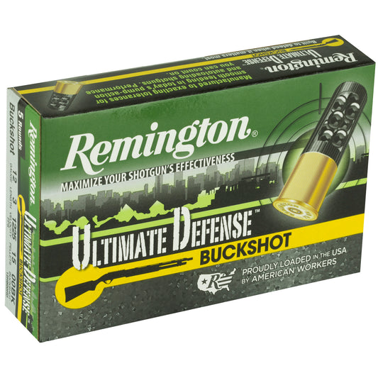 Remington Ultimate Defense 12-Gauge 00 Buckshot Shotshells, 5 Rounds per Box