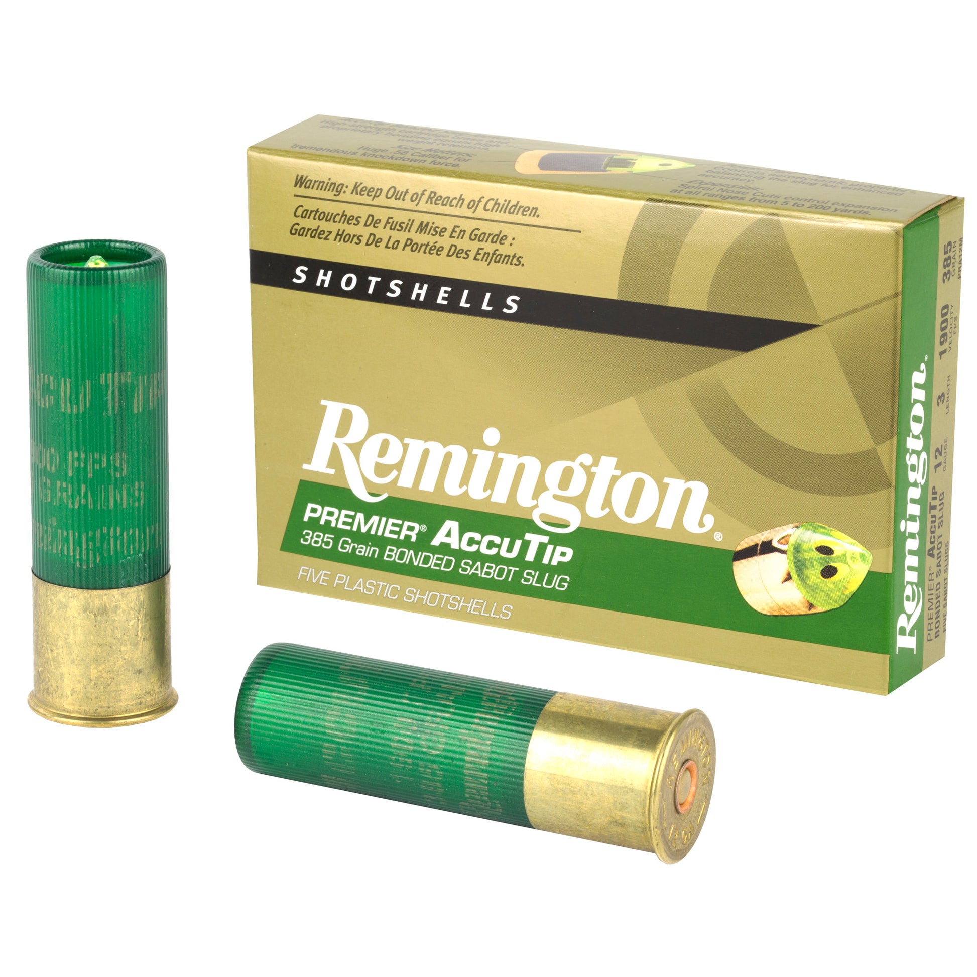 Remington AccuTip Sabot Slug for 12 Gauge * 385 Grain, 5 Pack