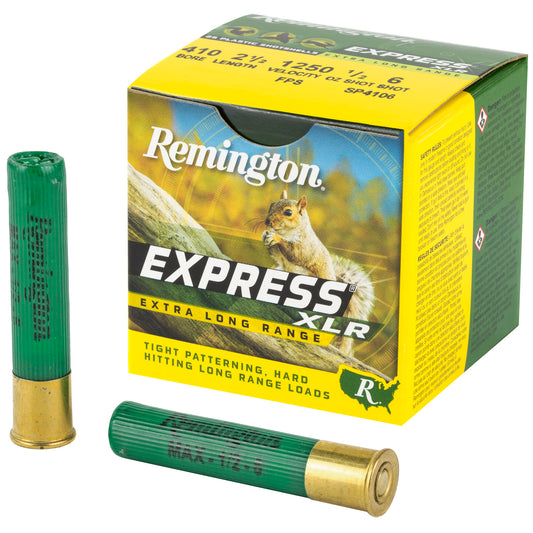 Remington Express Long Range .410 Gauge Shotshell - 1/2 oz Lead, #6 Shot, 25 Rounds Per Box