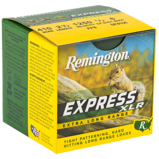 Remington Express Long Range .410 Gauge Shotshell - 1/2 oz Lead, #6 Shot, 25 Rounds Per Box