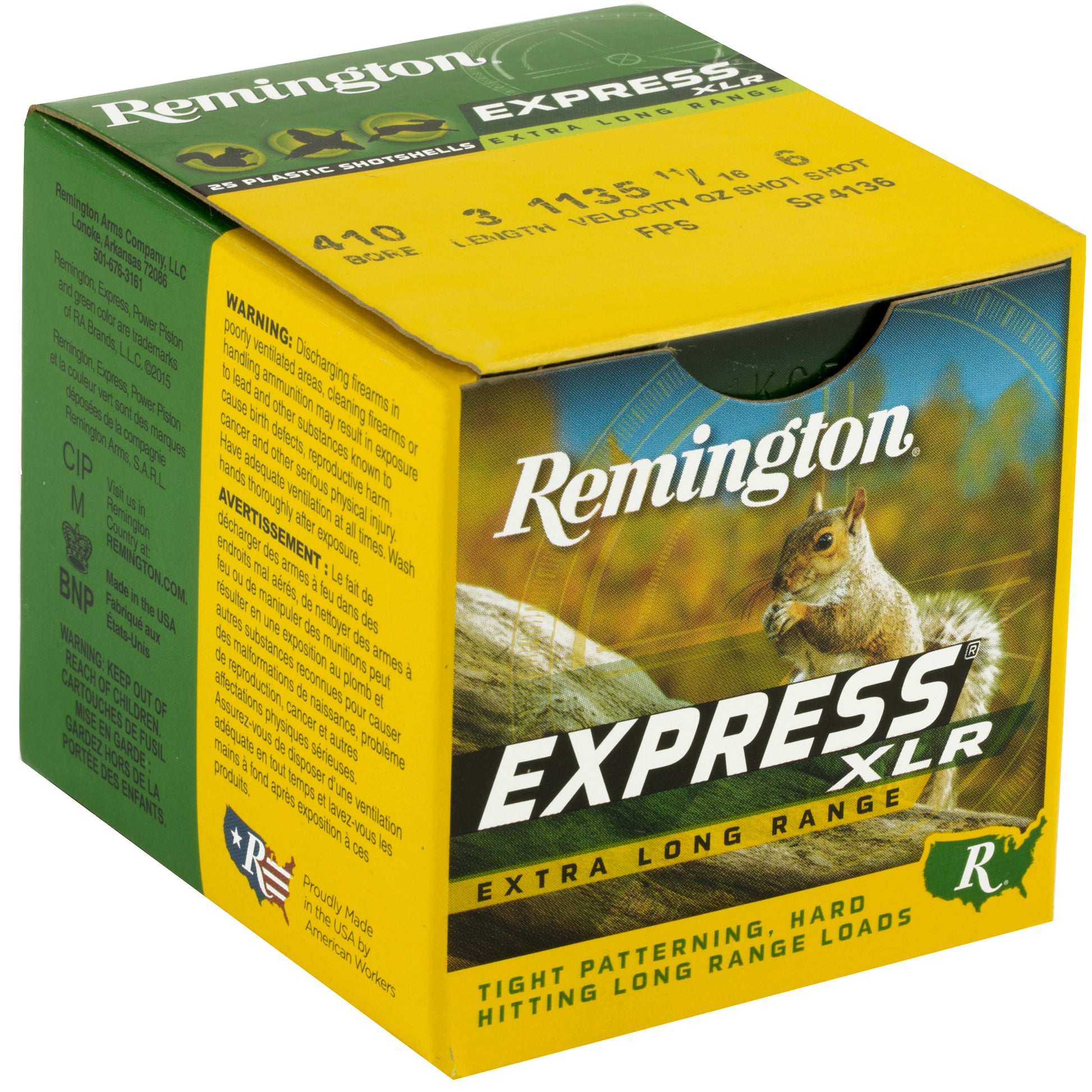 Remington Express Long Range .410 Gauge 3 Shotgun Ammunition * 11/16 oz Lead, Max Dram, 25 Rounds per Box