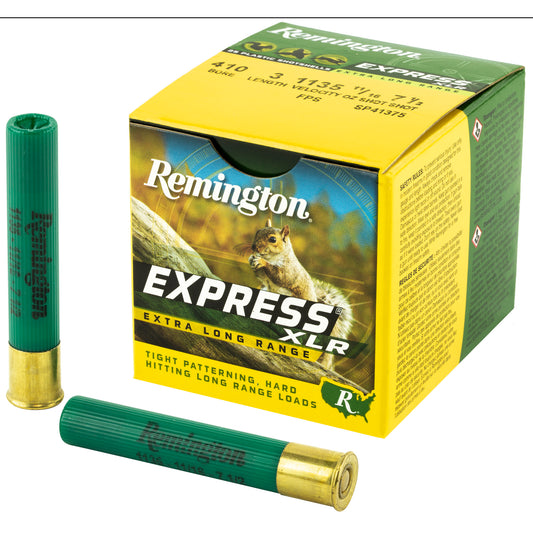 Remington Express Long Range .410 Bore Shotgun Ammunition - 11/16 oz Lead, Max Dram, 25 Rounds