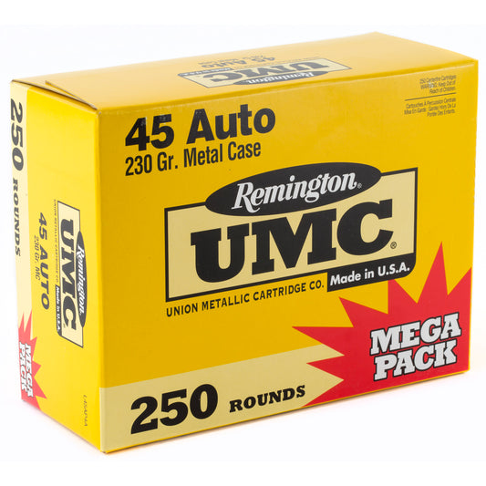 Remington UMC 45 ACP 230-Grain Full Metal Jacket Ammunition * 250 Rounds per Box, 1000 per Case