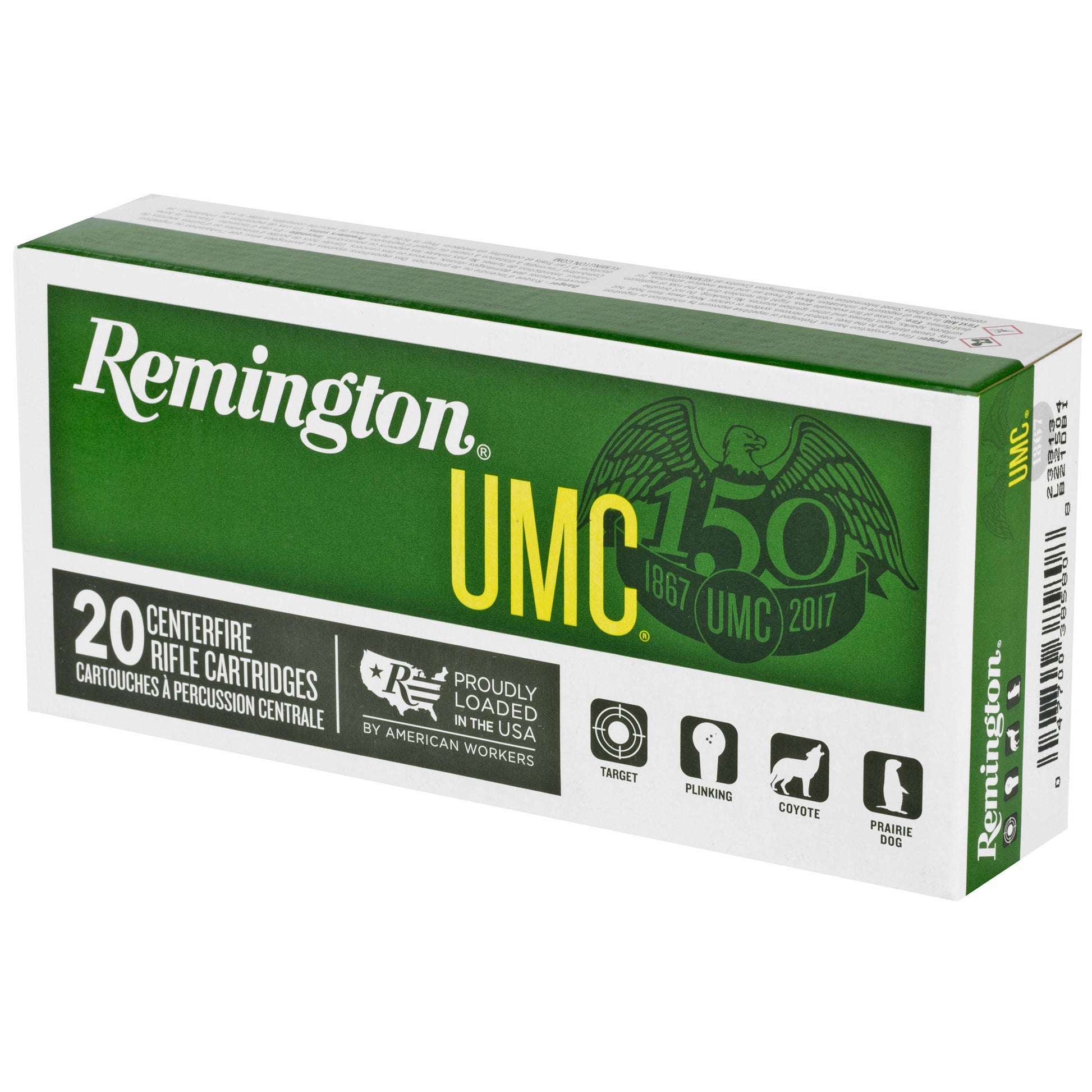 Remington UMC 22-250 Remington 50-Grain Hollow Point Rifle Ammunition, 20 Rounds per Box