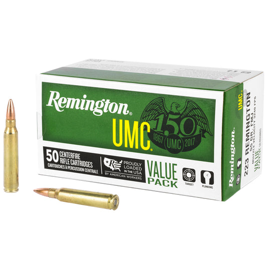 Remington UMC 223 Remington 55 Grain Full Metal Jacket Rifle Ammunition - 50 Rounds