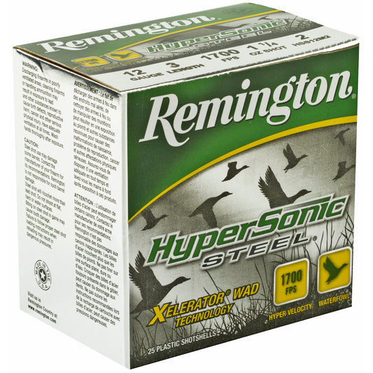 Remington Hypersonic Steel Shot 12 Gauge 3-inch #2 * High-Velocity Steel Shotshells for Waterfowl Hunting