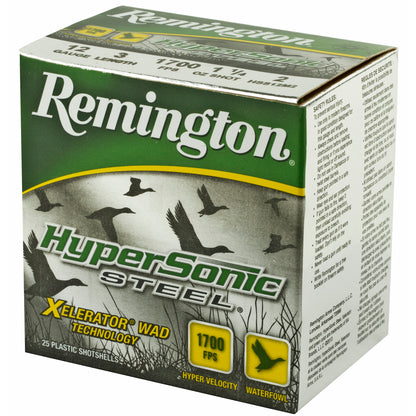 Remington Hypersonic Steel Shot 12 Gauge 3-inch #2 * High-Velocity Steel Shotshells for Waterfowl Hunting