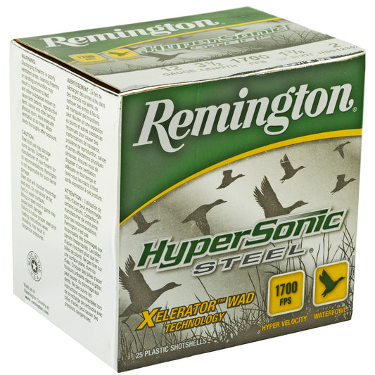 Remington Hypersonic Steel Shot 12 Gauge 3.5-Inch, 1 3/8 Ounce #2 Steel Shot * Pack of 25 Rounds