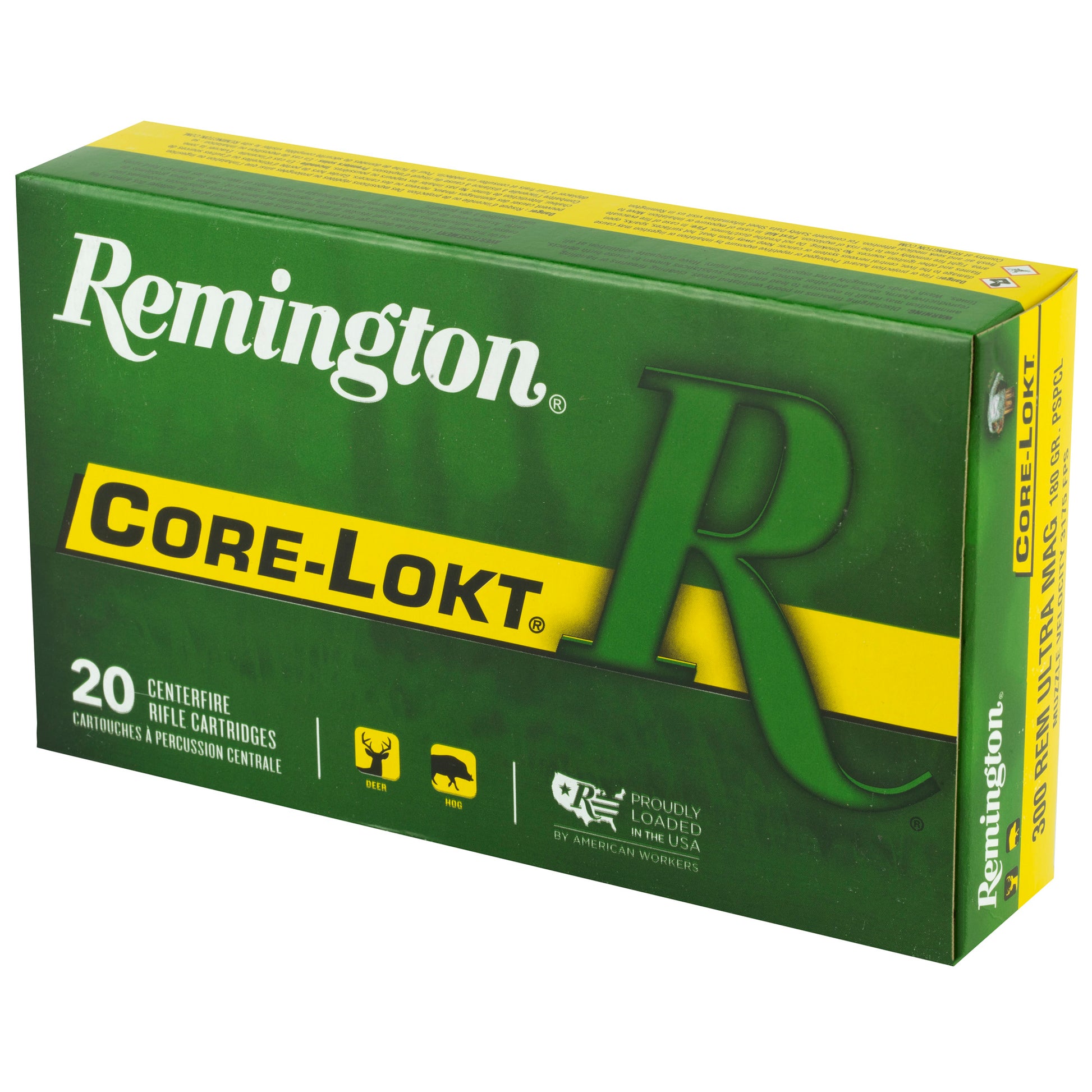 Remington Core-Lokt PSP 180-Grain .300 Remington Ultra Magnum Pointed Soft Point Ammo (20 Rounds)