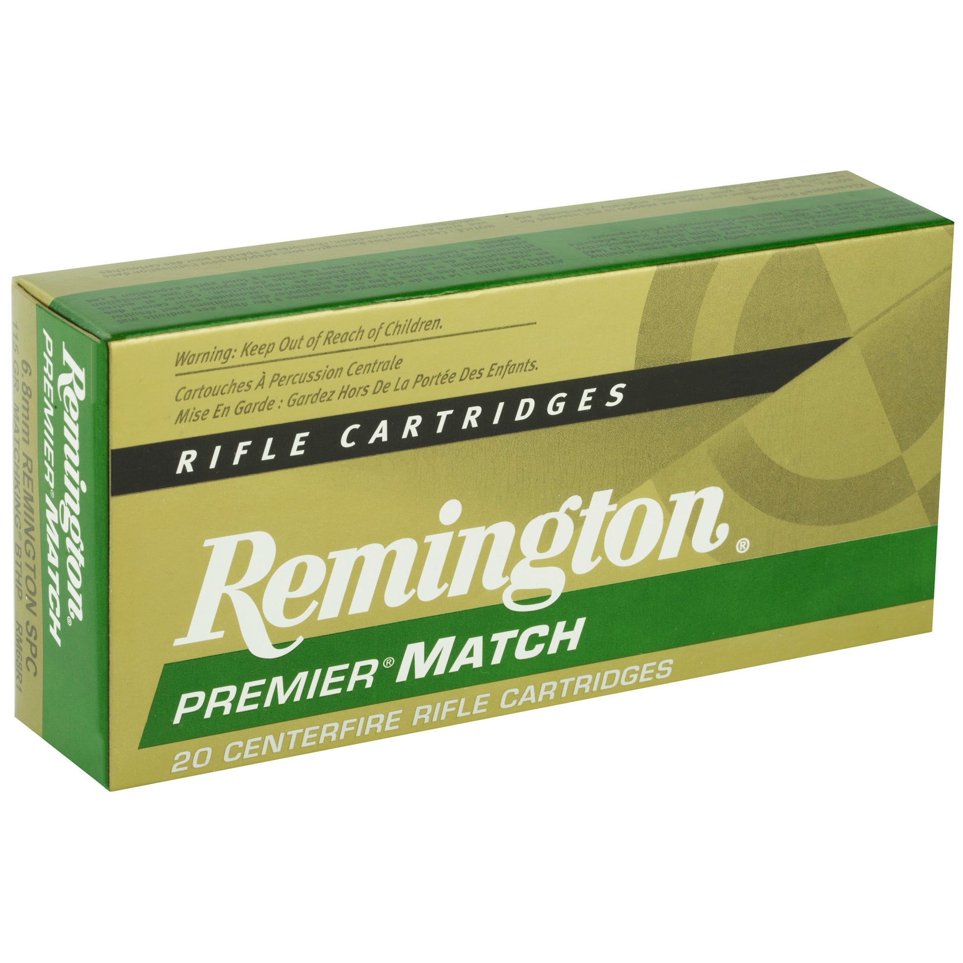 Remington Premier Match 6.8 SPC 115-Grain Boat Tail Hollow Point Ammunition (20 Rounds per Box)