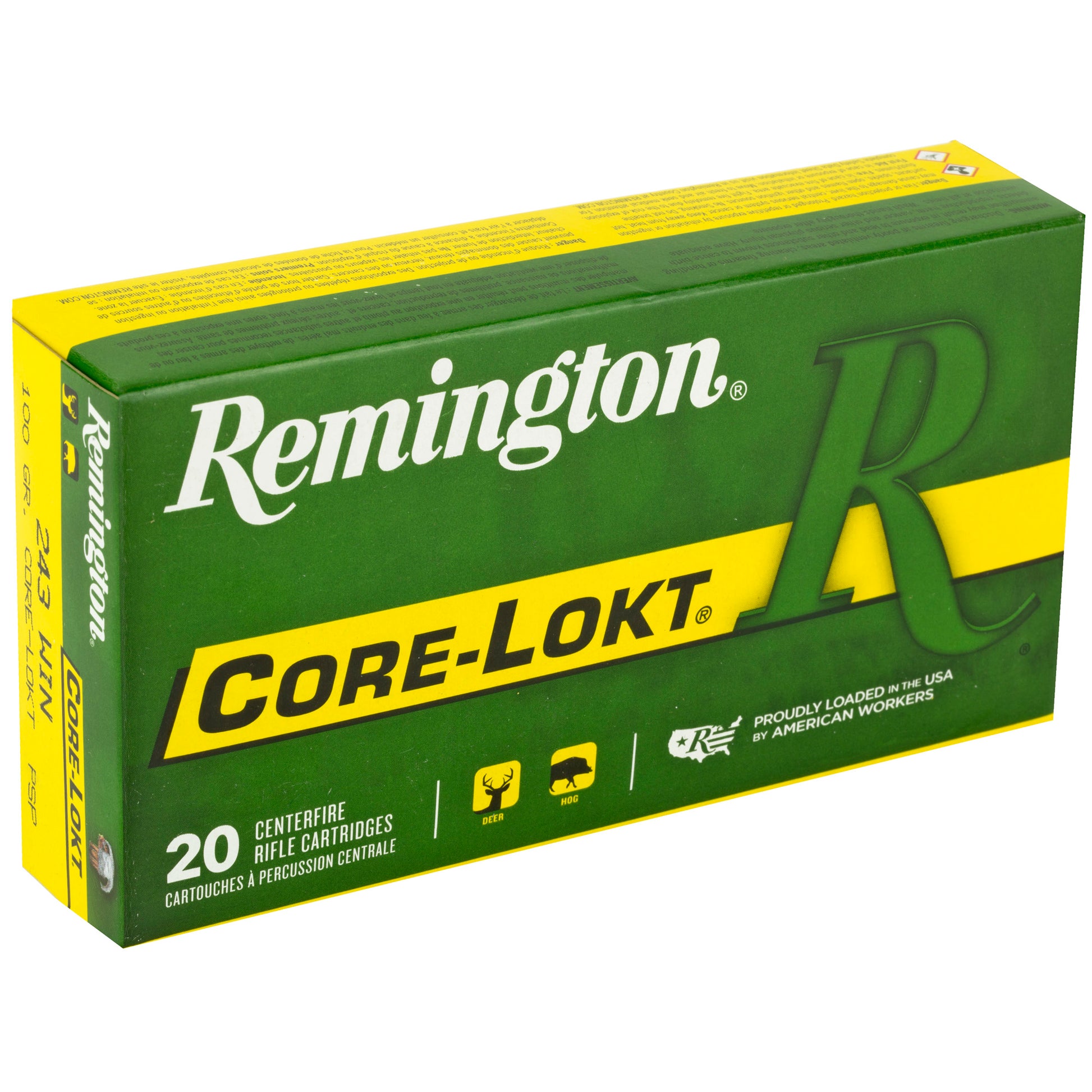 Remington Core-Lokt 243 Winchester 100-Grain Pointed Soft Point Ammunition (20 Rounds)