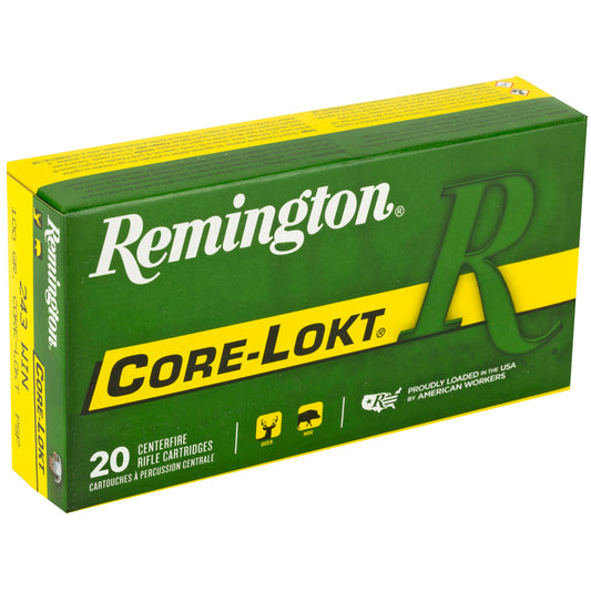 Remington Core-Lokt 243 Winchester 100-Grain Pointed Soft Point Ammunition (20 Rounds)