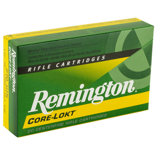 Remington Core-Lokt 270 Winchester 130 Grain Pointed Soft Point Ammunition - Reliable Big Game Hunting Load