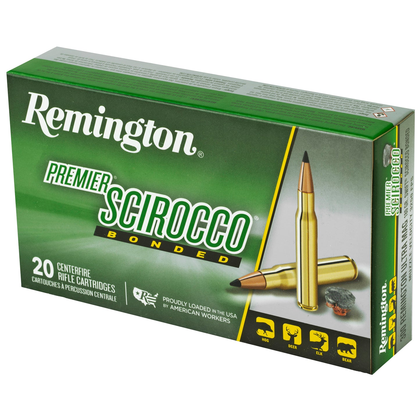 Remington Premier Scirocco Bonded 300 Remington Ultra Magnum 180-Grain Polymer Tip Ammunition * 20 Rounds Per Box