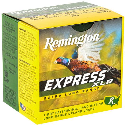 Remington Express Long Range 28 Gauge Shotshells * 3/4 oz Lead, #7.5 Shot, 2 3/4 Dram, 25 Shells per Box