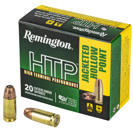 Remington High Terminal Performance 9mm +P Hollow Point Ammo - 115 Grain, 20 Rounds Per Box