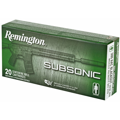 Remington Subsonic 300 Blackout Ammunition - 220 Grain Open Tip Flat Base, 20 Rounds Box