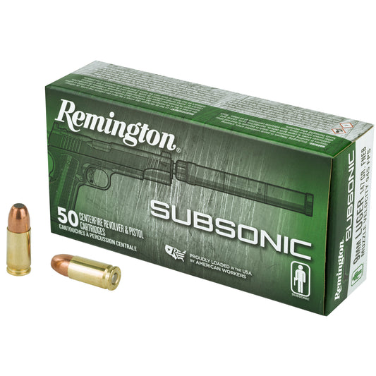 Remington Subsonic 9mm 147-Grain Flat Nose Ammunition * Quiet & Reliable for Suppressed Firearms