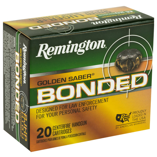 Remington Golden Saber 9mm 124 Grain Bonded Hollow Point Handgun Ammunition - 20 Rrounds per Box