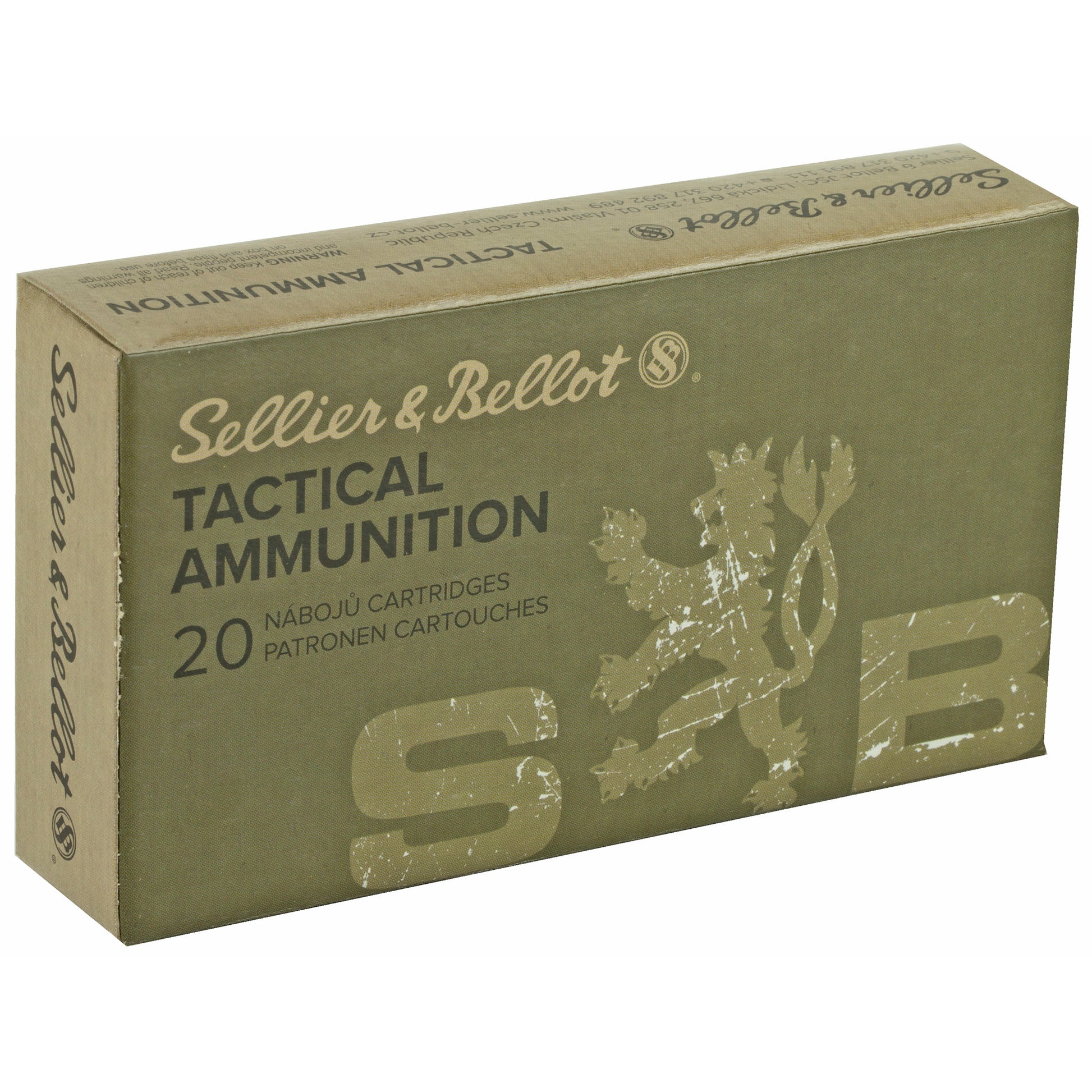 Sellier & Bellot 308 Winchester 147 Grain FMJ Rifle Ammunition (20 Rounds / Box, 500 Rounds / Case)