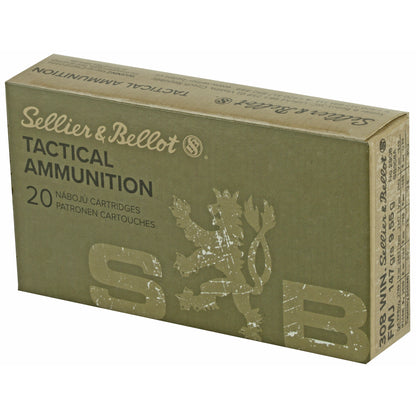 Sellier & Bellot 308 Winchester 147 Grain FMJ Rifle Ammunition (20 Rounds / Box, 500 Rounds / Case)