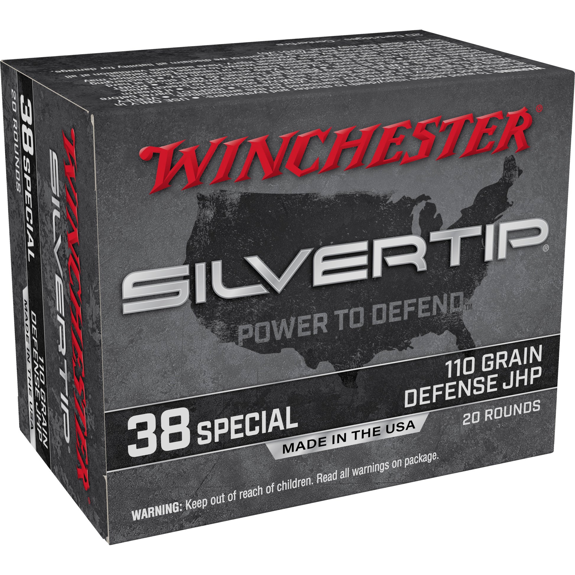 Winchester Ammunition W38ST Silvertip Hollow Point 38 Special 110-Grain - 20 Rounds Per Box
