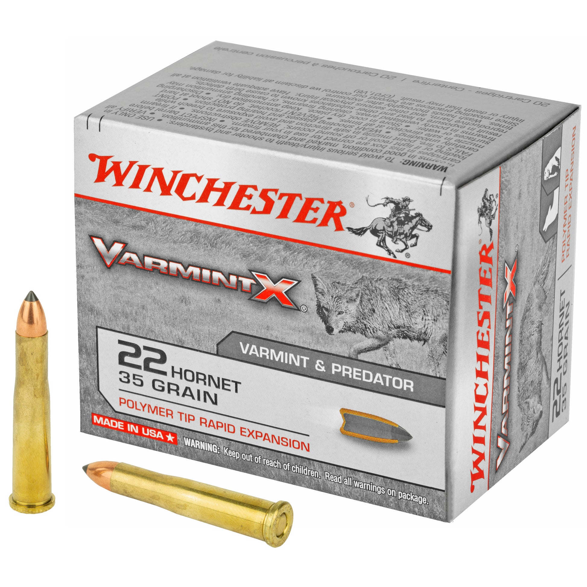 Winchester Ammunition Varmint X .22 Hornet 35-Grain Polymer Tip Ammo * 20 Rounds per Box