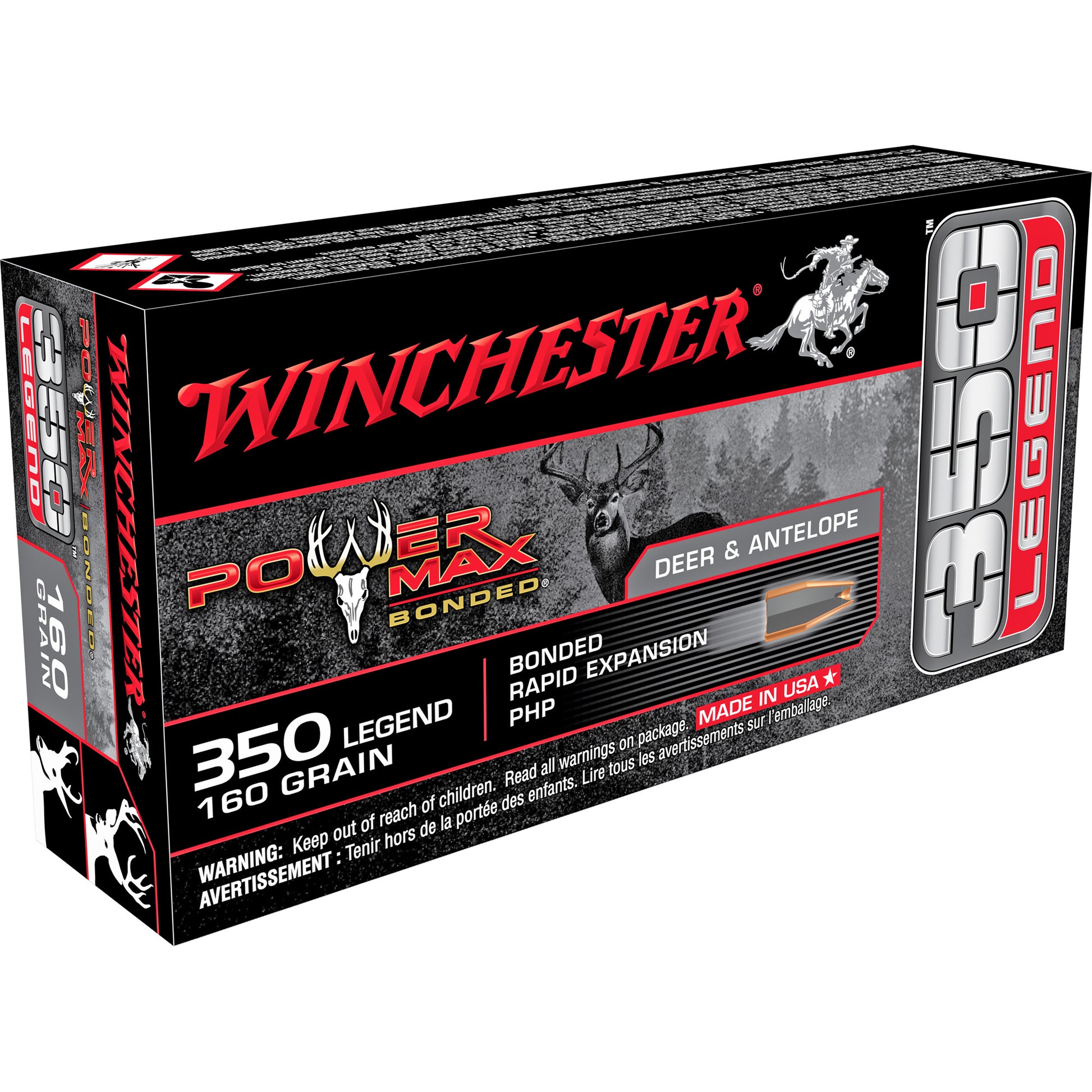 Winchester Ammunition Power Max Bonded .350 Legend 160 Grain Hollow Point - 20 Rounds