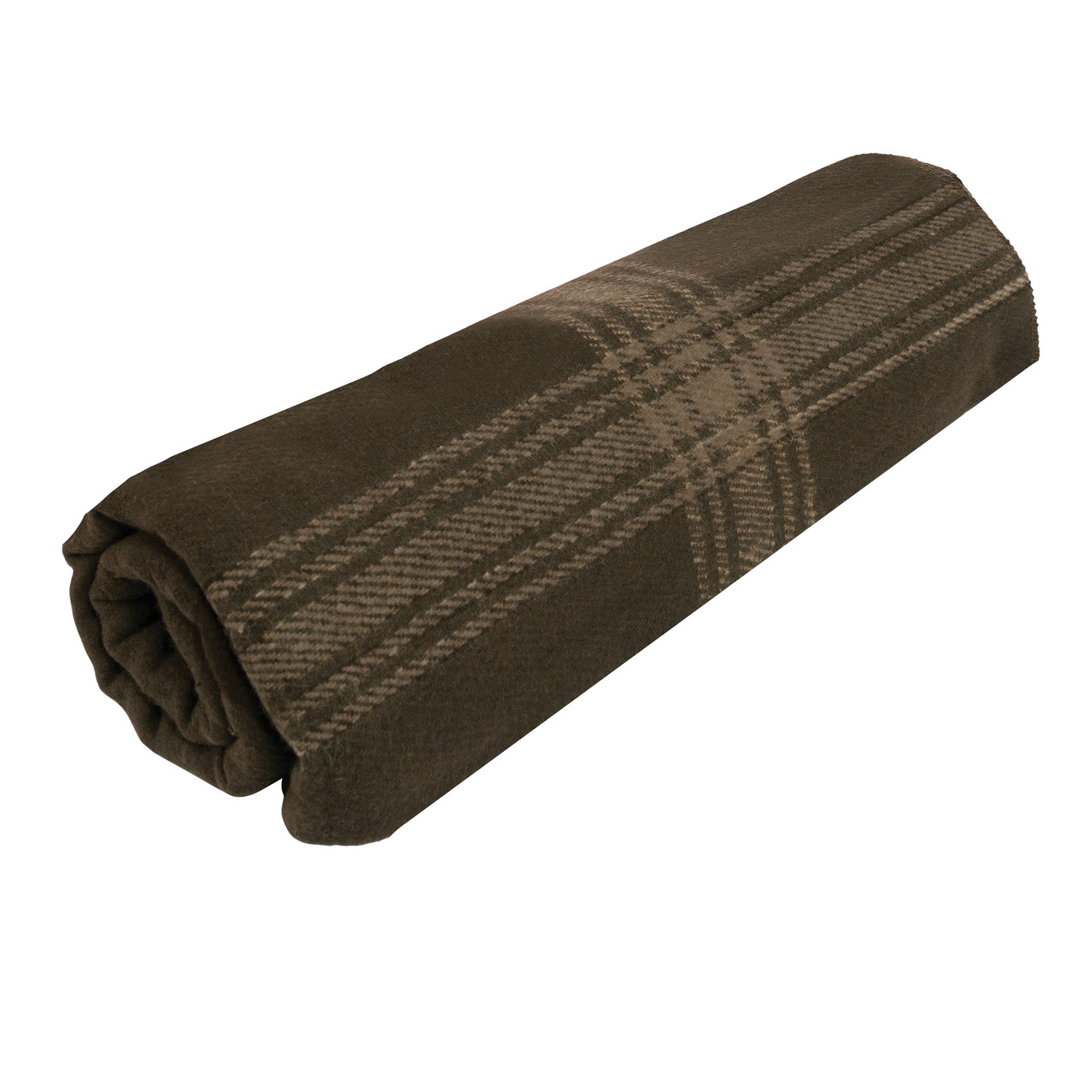Rothco Striped Outdoor Wool Blanket  Brown / Tan