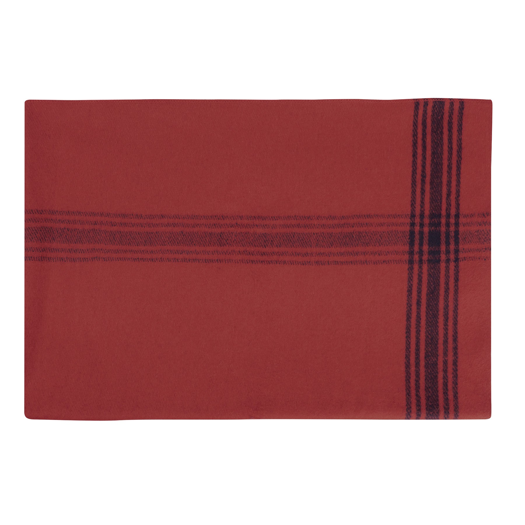 Rothco Striped Outdoor Wool Blanket  Red / Navy Blue