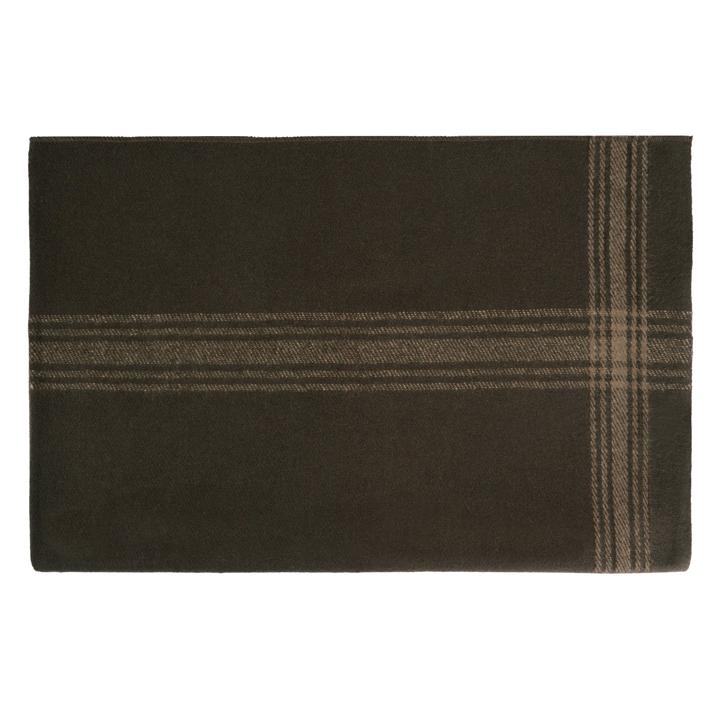 Rothco Striped Outdoor Wool Blanket  Brown / Tan
