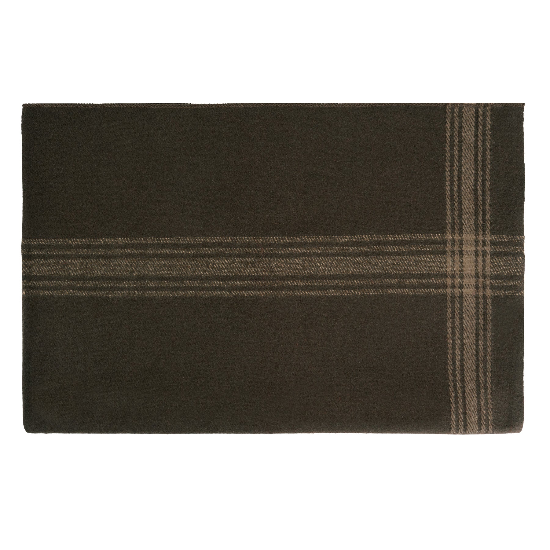 Rothco Striped Outdoor Wool Blanket  Brown / Tan