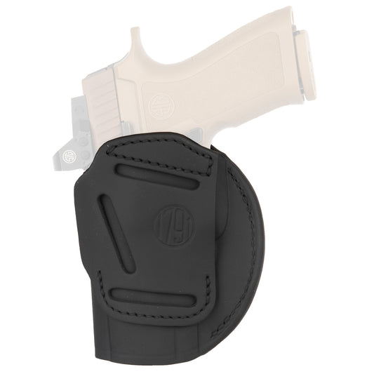 1791 Gunleather 4 Way Holster - Right Hand, Stealth Black Leather, Model 4WH-6-SBL-R