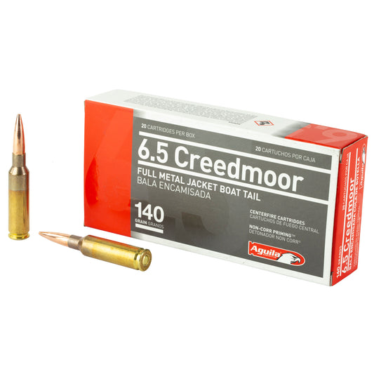 Aguila Ammunition 6.5 Creedmoor 140 Grain Full Metal Jacket Boat Tail (20 Rounds per Box, 500 per Case)