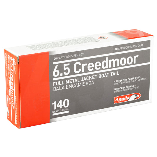 Aguila Ammunition 6.5 Creedmoor 140 Grain Full Metal Jacket Boat Tail (20 Rounds per Box, 500 per Case)