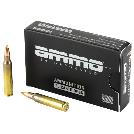 Ammo Inc Signature .223 Rem 55 Grain Full Metal Jacket Rifle Ammunition * 20 R rounds per Box, 500 R rounds per Case