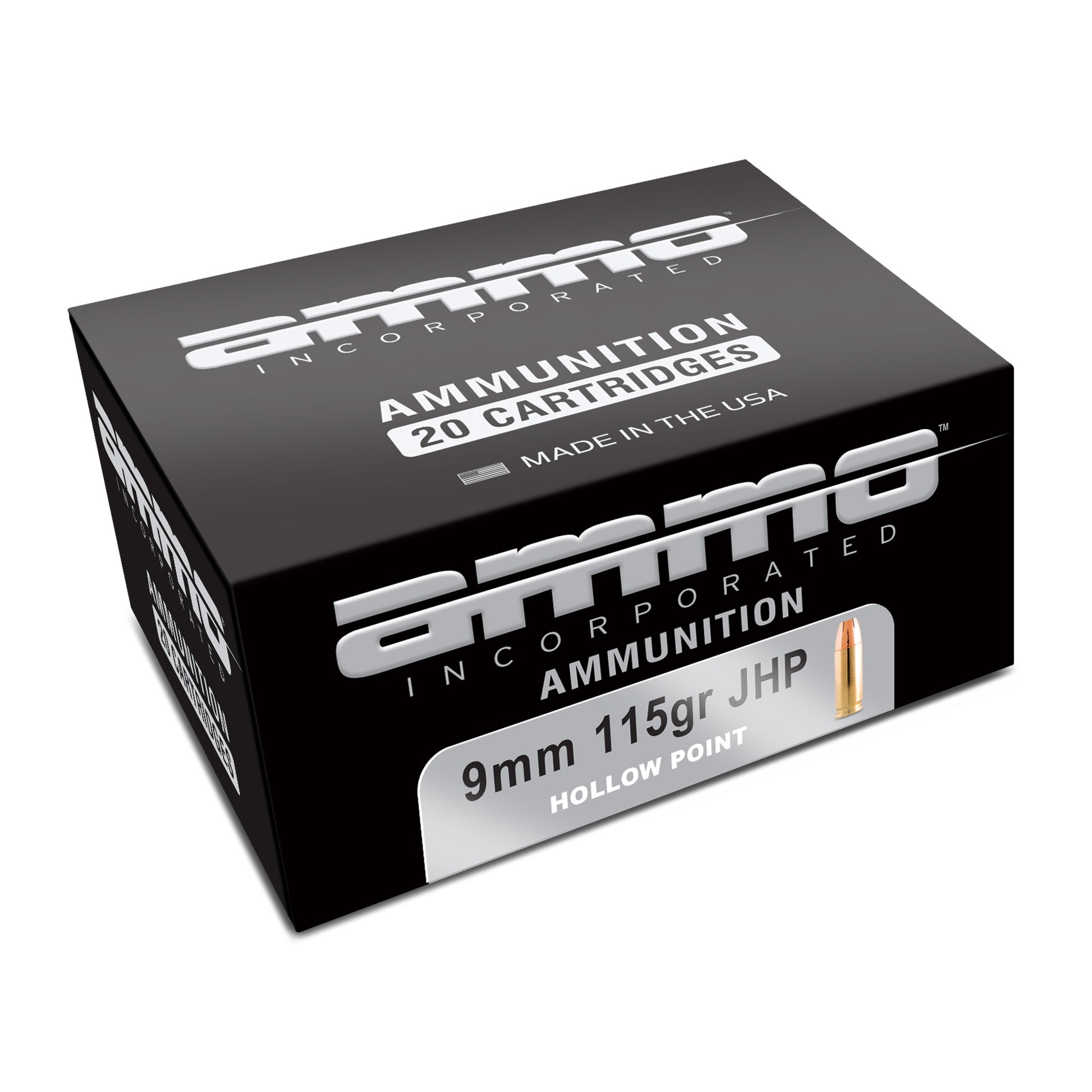Ammo Inc 9mm 115 Grain Signature Hollow Point Ammo - Reliable Target and Self-Defense Rounds