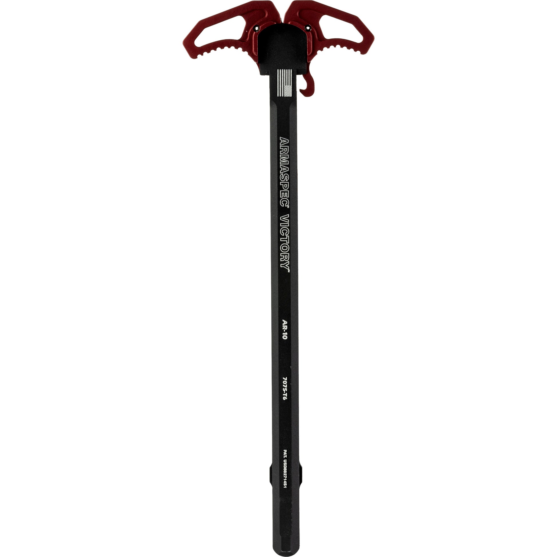Armaspec Victory AR10 Charging Handle with Red Finish * Ambidextrous Design for Enhanced Ergonomics and Gas Management