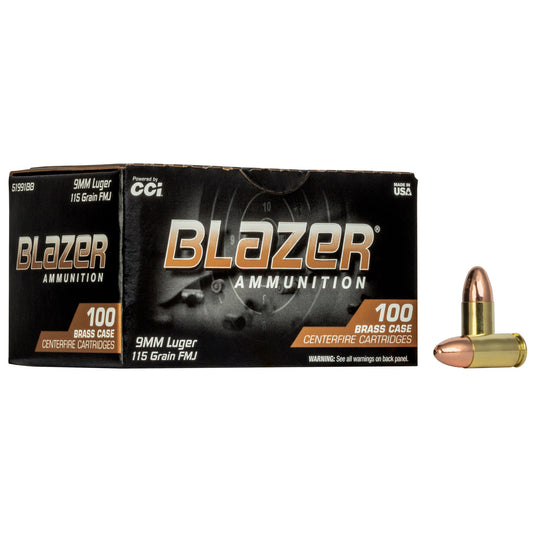 Blazer Ammunition 9mm 115 Grain Full Metal Jacket Ammo * Reliable Target Shooting Performance