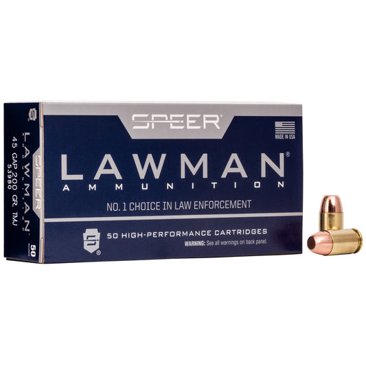 Speer Ammunition Lawman .45 GAP 200-Grain Total Metal Jacket Training Ammo (50 Rounds per Box)