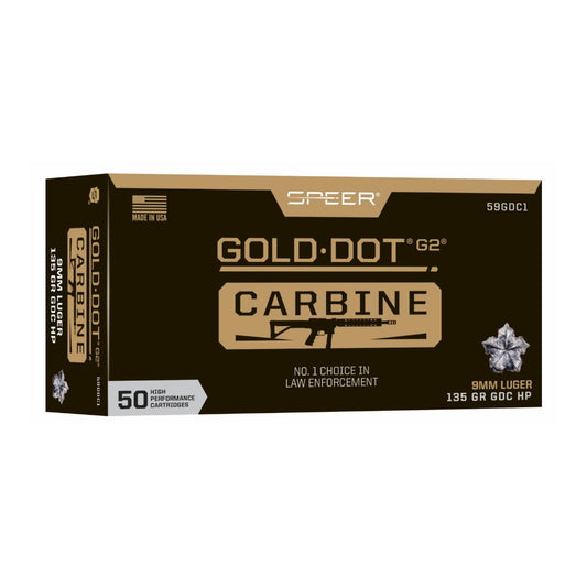 Speer Gold Dot 9mm Luger 135 Grain Hollow Point Ammunition * Reliable Performance for Carbine Platforms