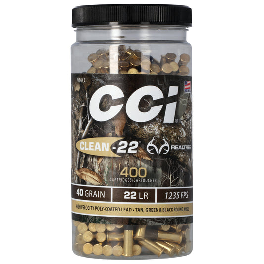 CCI Ammunition 966CC .22 Long Rifle Clean-22 40 Grain Round Nose * 400 Rounds per Box, 3,200 Rounds per Case