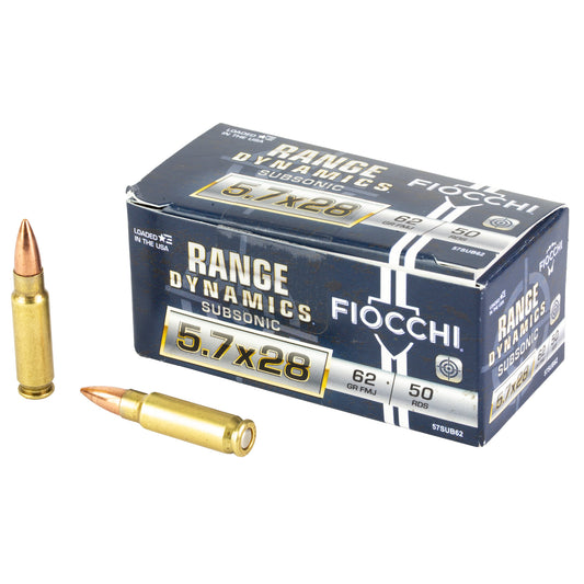 Fiocchi Ammunition 5.7x28mm Range Dynamics 62-Grain Full Metal Jacket (FMJ) * 50 Rounds per Box, 500 per Case