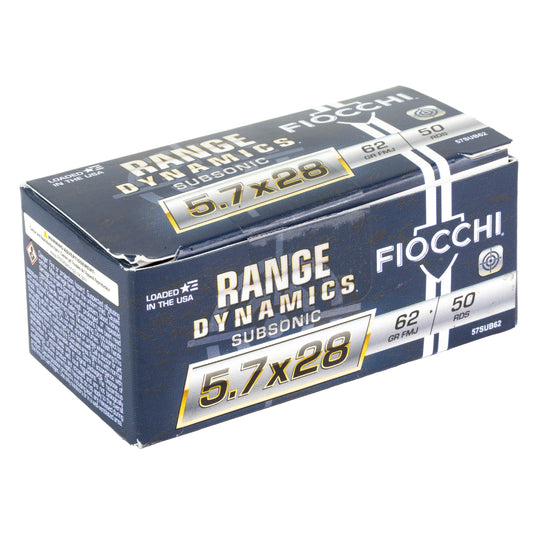 Fiocchi Ammunition 5.7x28mm Range Dynamics 62-Grain Full Metal Jacket (FMJ) * 50 Rounds per Box, 500 per Case
