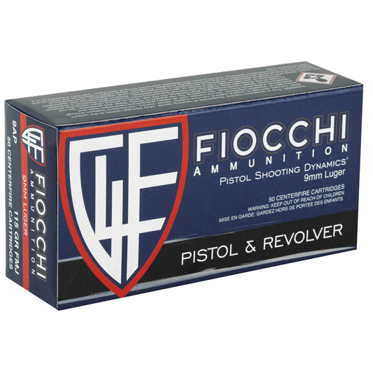 Fiocchi Ammunition 9mm 147 Grain FMJ Centerfire Pistol Ammo * 50 Rounds per Box, 1000 per Case